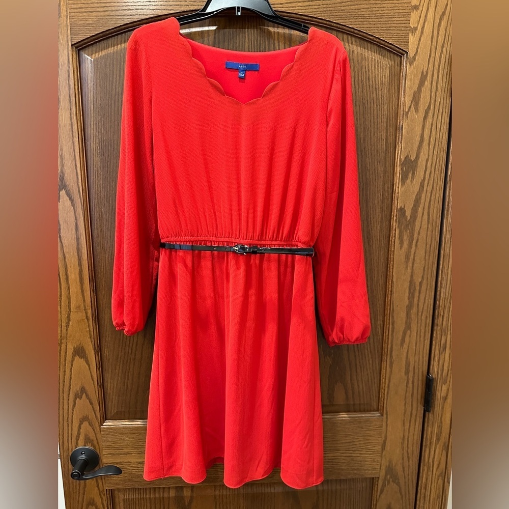 Apt 9 red‎ long sleeve dress